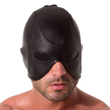 Leather Executioner Hood Black Perforated