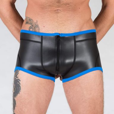 Front Zip Neoprene Shorts